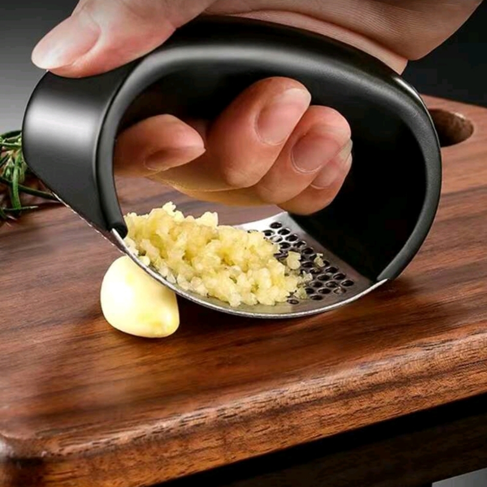 1pc Manual Stainless Steel Garlic Press, Manual Ring Garlic